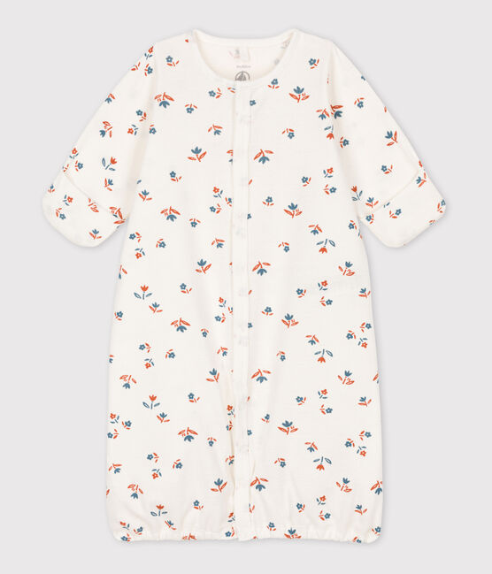 Combisac imprimé bébé en coton blanc MARSHMALLOW/blanc MULTICO