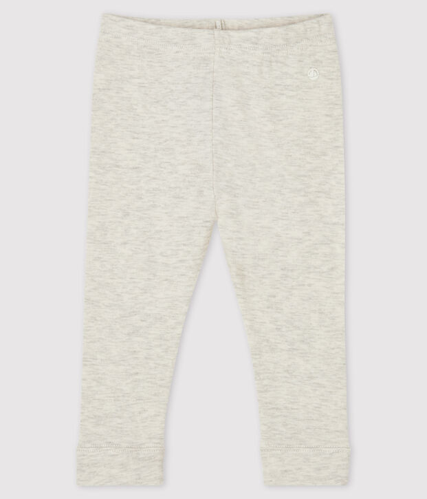 Legging b&eacute;b&eacute; fille en c&ocirc;te 1x1 unie beige chin&eacute;