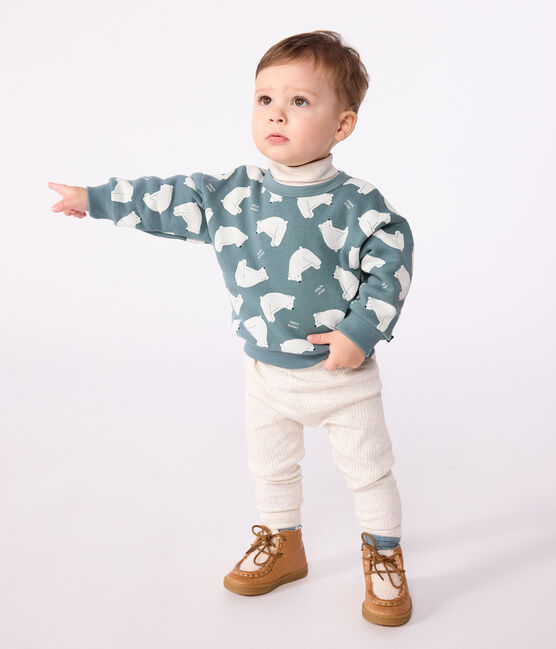 Sweatshirt bébé en coton imprimé ours gris GOBELIN/ MULTICO
