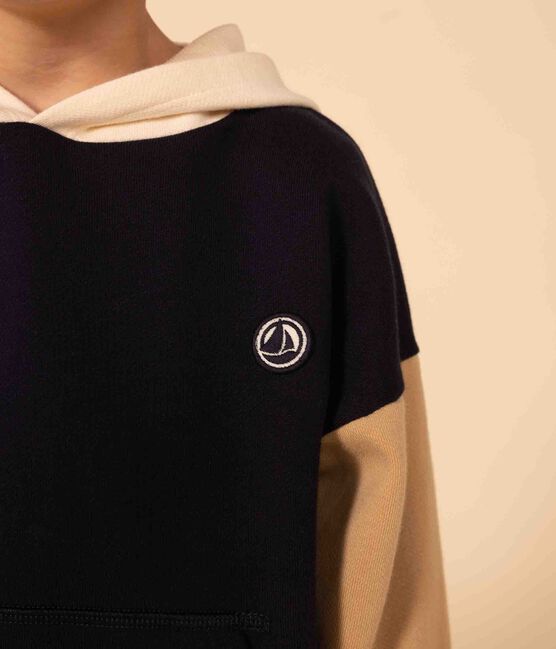 Sweatshirt à capuche enfant garçon bleu SMOKING/blanc MULTICO