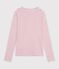 Gestreept katoenen T-shirt met lange mouwen voor dames wit/rood