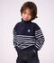 Katoenen sweatshirt met strepen en schipperskraag voor kinderen blauw/wit