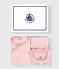 Tweedelige cadeauset voor baby's van met hartjesprint van fluweel roze JOLI