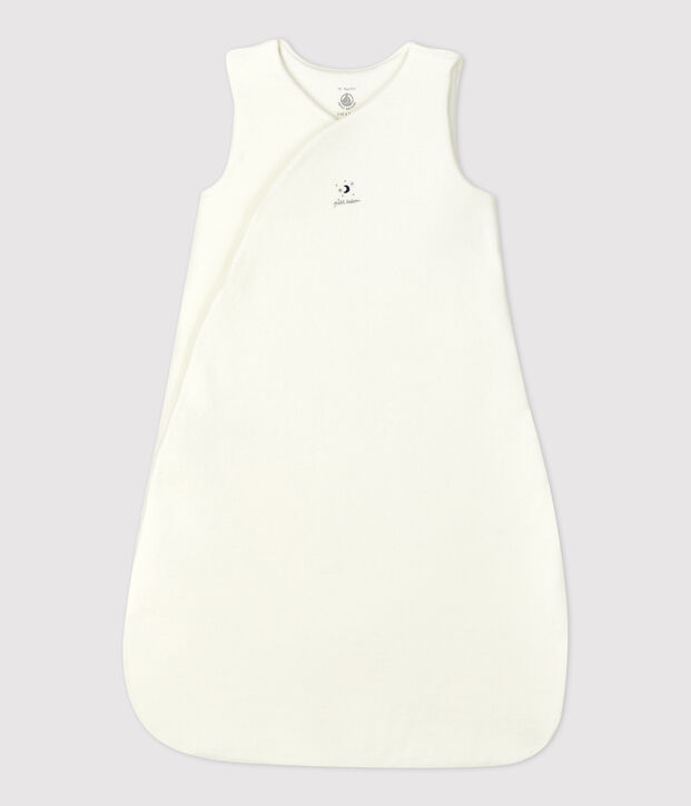 Gigoteuse b&eacute;b&eacute; en velours de coton biologique blanc