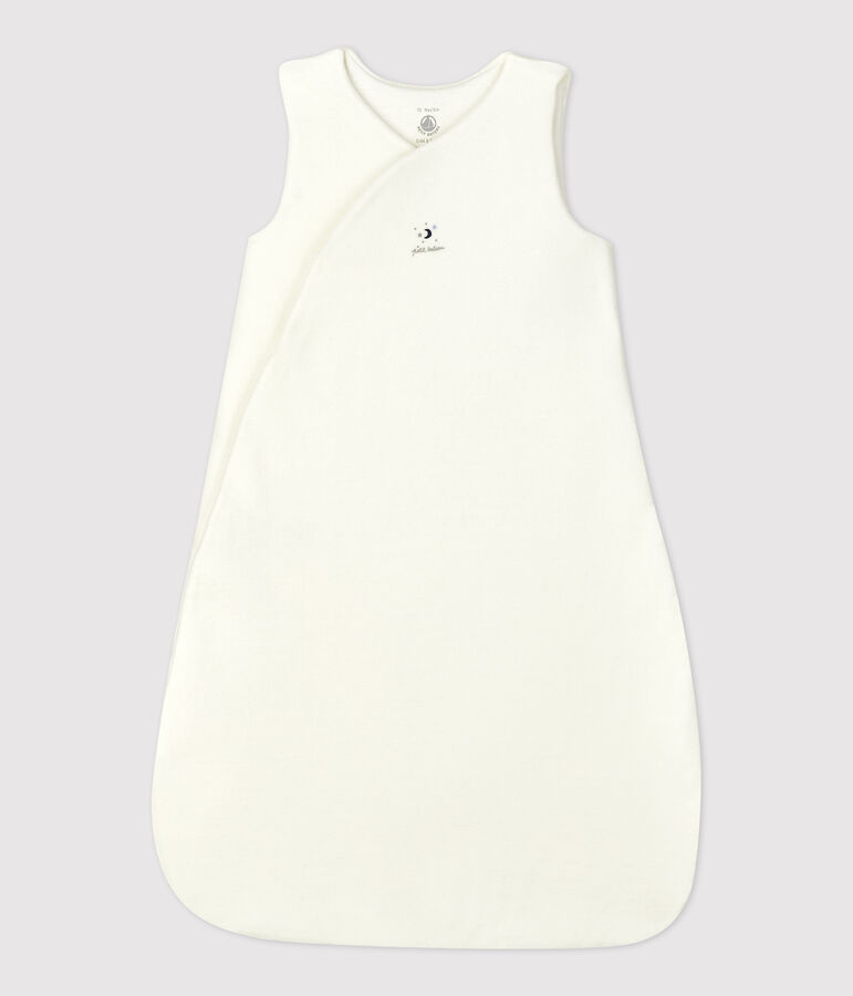 Gigoteuse b&eacute;b&eacute; en velours de coton biologique blanc