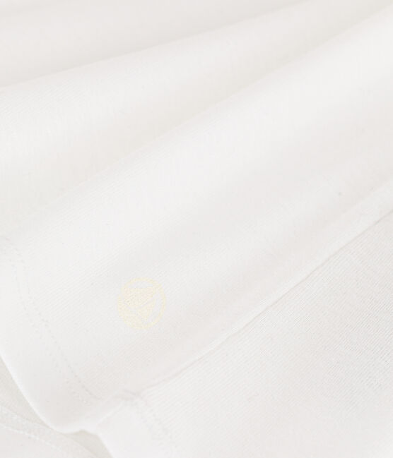 L'Iconique T-shirt met korte mouw en kartelrandje van effen ribstof voor dames wit ECUME