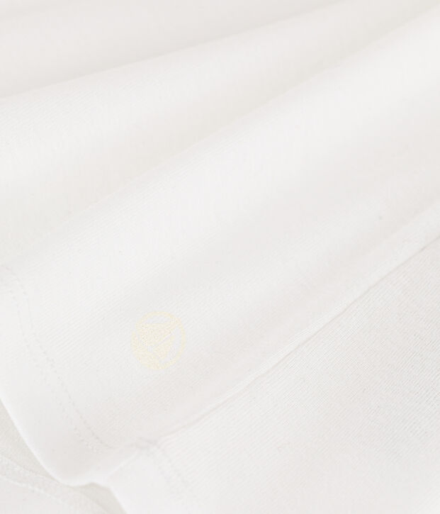 L'Iconique T-shirt met korte mouw en kartelrandje van effen ribstof voor dames wit