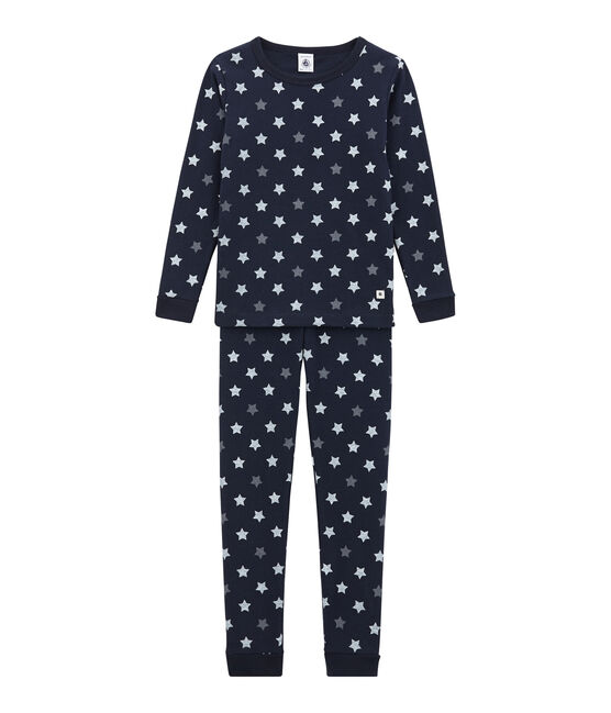 Pyjama petit garçon coupe ajustée bleu SMOKING/blanc MULTICO