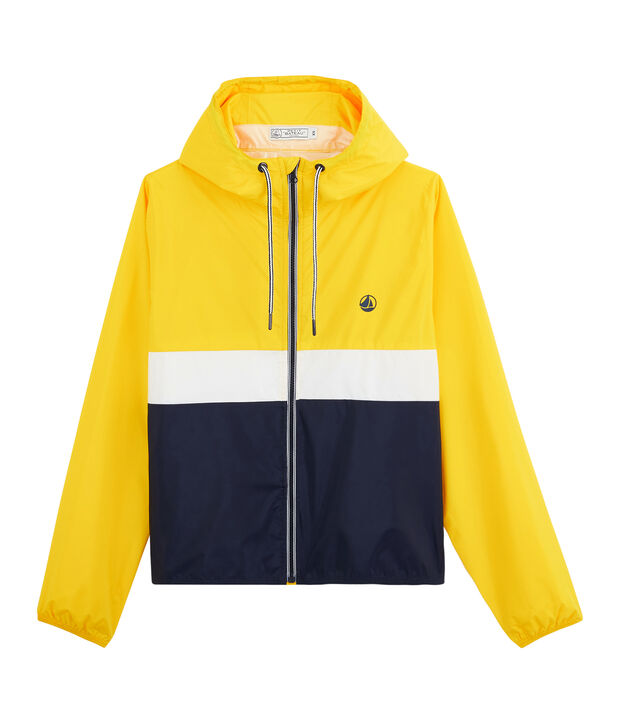Kort windjack gemixt blauw/wit/geel