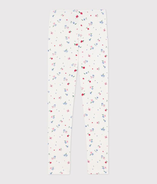 Legging van katoen met bloemenprint voor kinderen wit/multicouleur