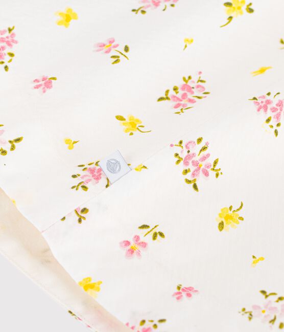 Robe sans manches enfant en coton imprimée fleurs blanc MARSHMALLOW/blanc MULTICO