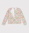 Katoenen kindercardigan met bloemenprint wit/multicouleur