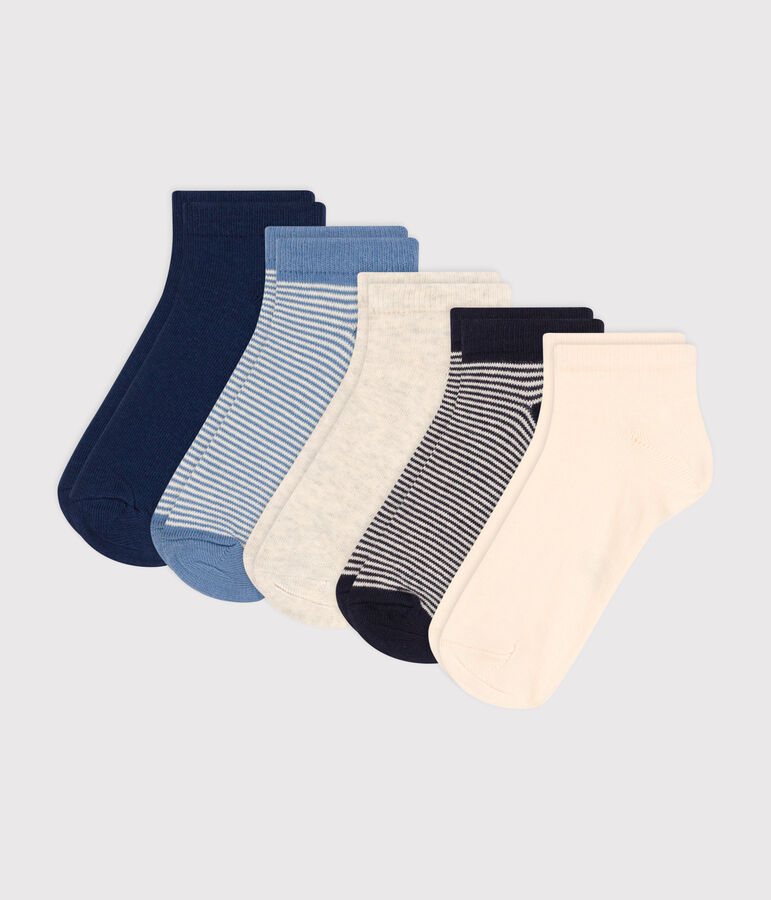 5 paires de chaussettes en coton milleraies enfant multicouleur