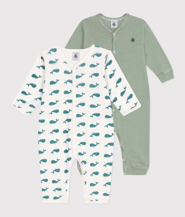 Setje met 2 katoenen babypyjama's zonder voetjes met print multicouleur