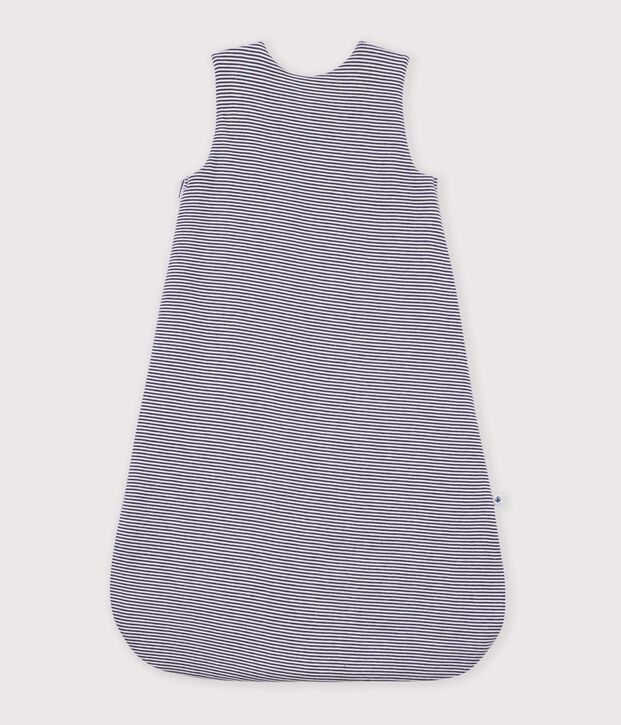 Katoenen babytrappelzakje met streepjesprint TOG 2 blauw/wit