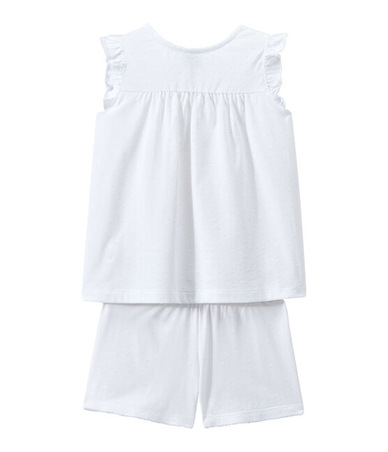 Pyjacourt petite fille en coton fin blanc ECUME