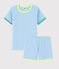 Pyjacourt en coton enfant bleu EDNA/blanc MARSHMALLOW