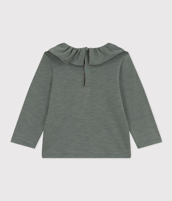 Gevlamde blouse met lange mouwen in jersey voor baby's groen THUYA