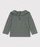 Gevlamde blouse met lange mouwen in jersey voor baby's groen THUYA