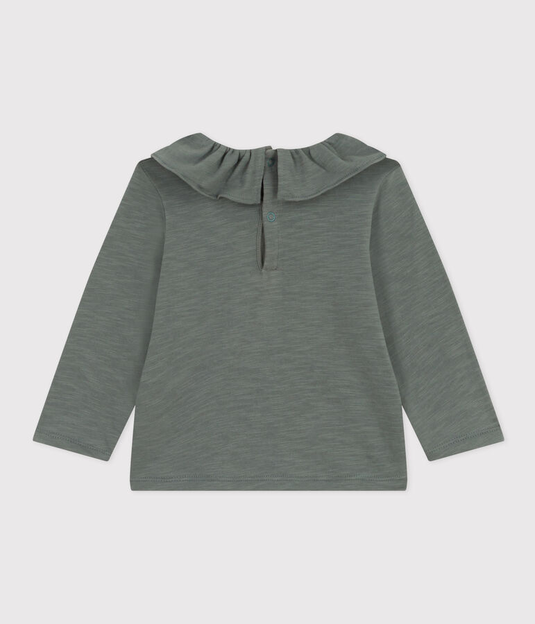 Gevlamde blouse met lange mouwen in jersey voor baby's groen