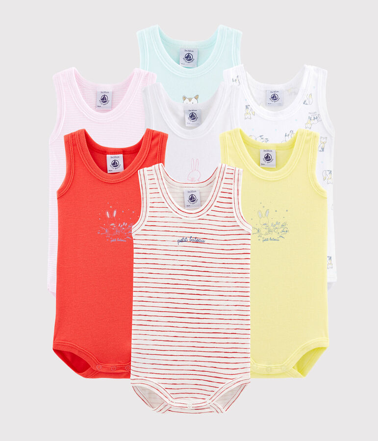 Verrassingsset met zeven body's zonder mouw voor babyjongens multicouleur