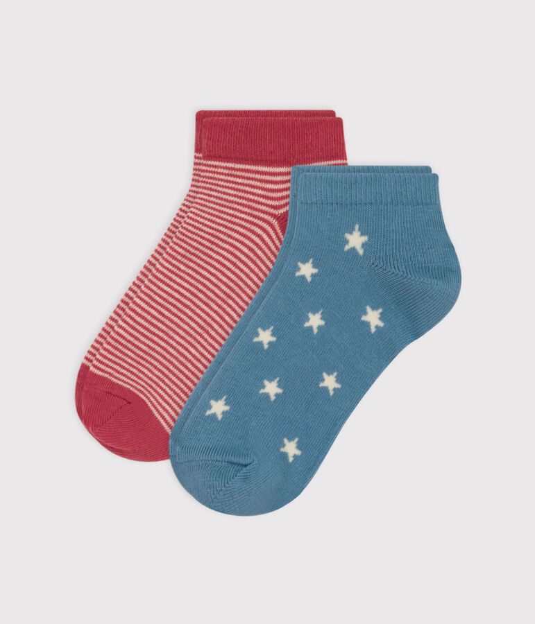 Lot de 2 paires de chaussettes &eacute;toiles en jersey de coton enfants multicouleur