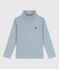 Sous-pull rayé en coton enfant fille / garçon bleu ROVER/blanc MARSHMALLOW