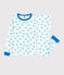 Pyjama snugfit imprimé tortues petit garçon-petite fille en coton blanc MARSHMALLOW/bleu COOL