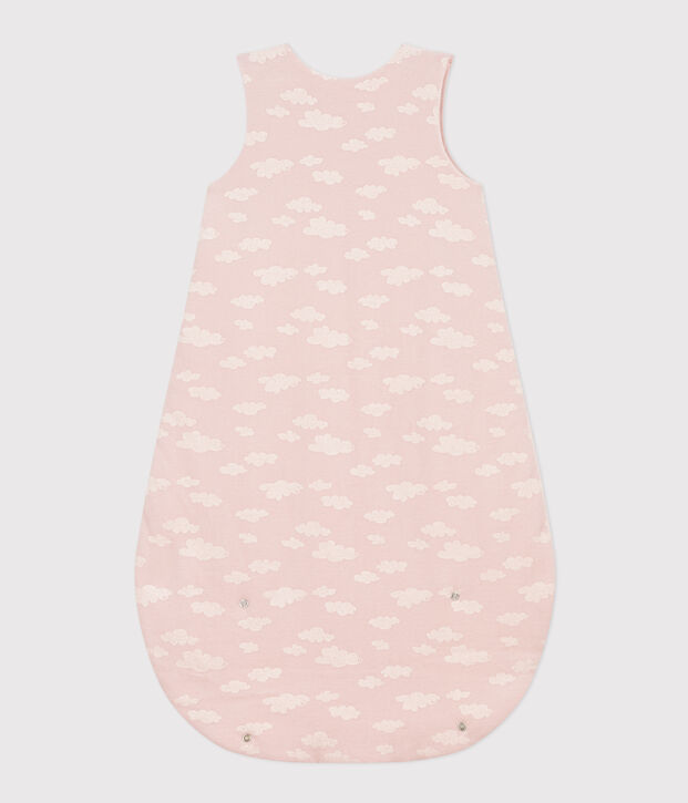 Fluwelen trappelzakje met wolkenprint voor baby's TOG 2 roze/wit