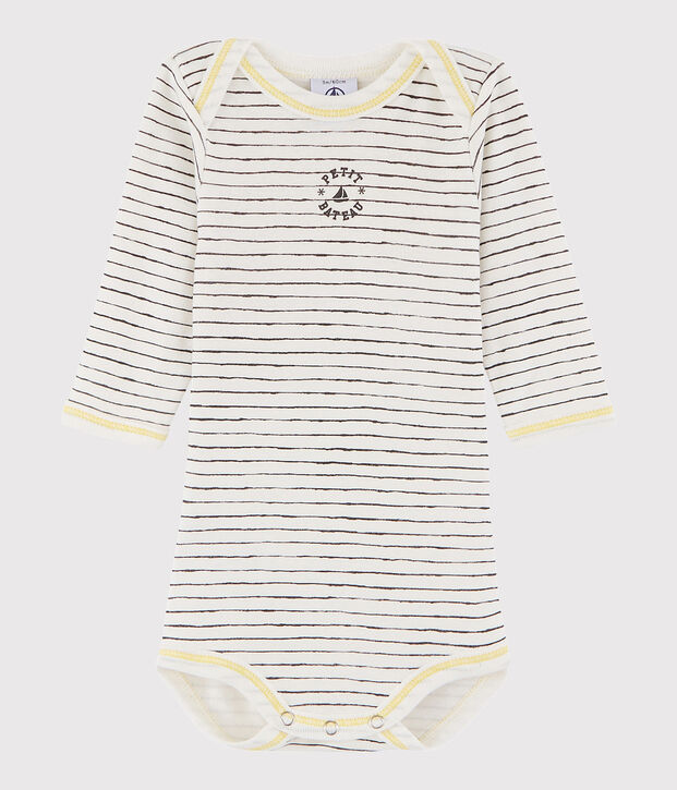Body manches longues b&eacute;b&eacute; gar&ccedil;on blanc/gris/multicouleur
