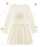 Glitterende meisjesjurk in twee stoffen beige COQUILLE