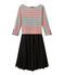 Damesjurk met trompe-l'oeileffect beige COQUILLE/blauw SMOKING/ TERKUIT