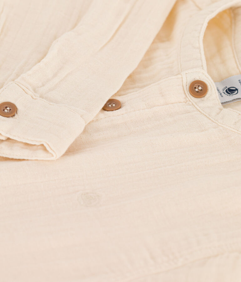 Chemise en gaze de coton enfant gar&ccedil;on &eacute;cru