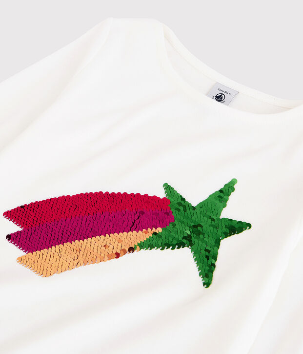 Katoenen meisjes t-shirt met lange mouwen wit