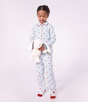 Pyjama boutonn&eacute; enfant en coton &agrave; c&oelig;urs
