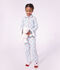 Pyjama boutonn&eacute; enfant en coton &agrave; c&oelig;urs blanc/multicouleur