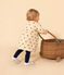 Jurk met lange mouwen in doorgestikte tubic met print voor baby's wit AVALANCHE/ MULTICO