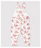 Salopette longue en molleton bébé fille blanc MARSHMALLOW/rouge TERKUIT