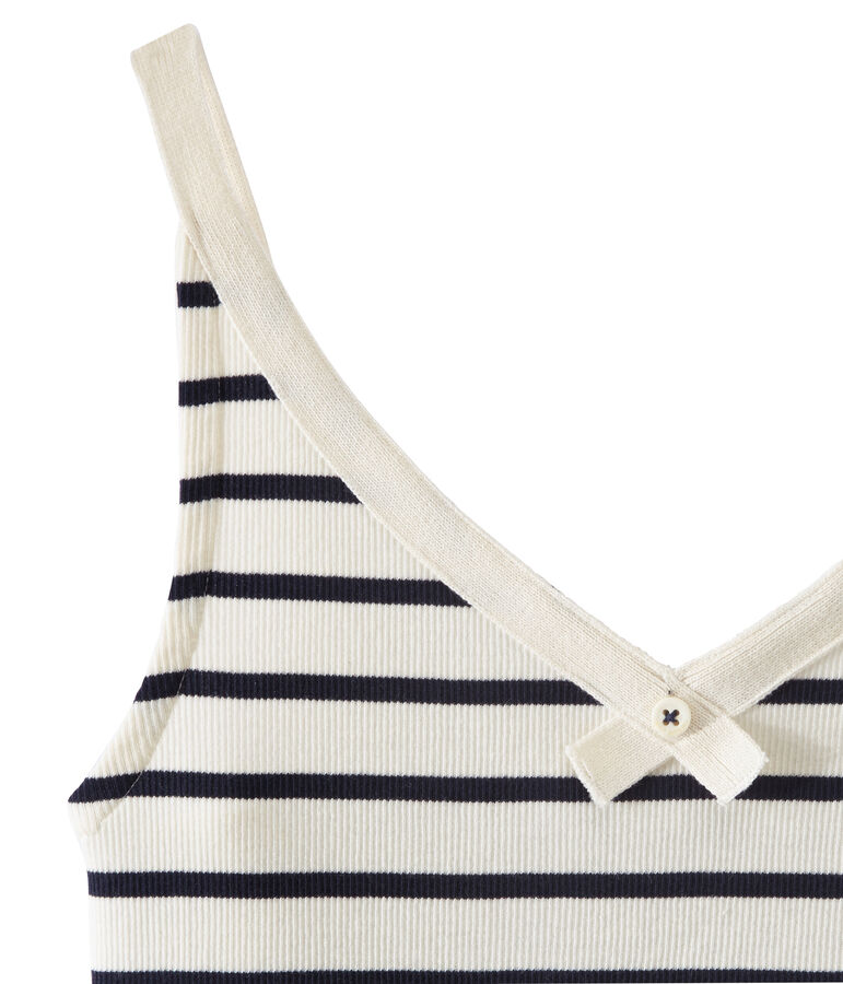 Hemdjes 100 jaar comfort vrouw wit/blauw