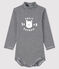 Body met lange mouwen en opgerolde kraag baby blauw SMOKING/wit MARSHMALLOW