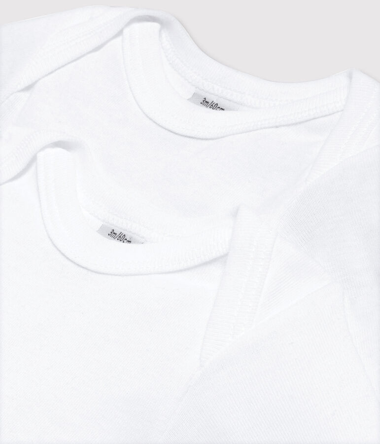 Lot de 2 bodies blancs manches longues b&eacute;b&eacute; blanc