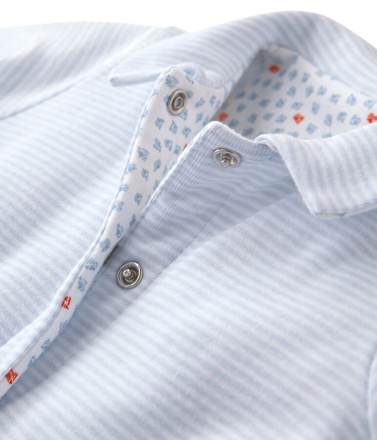 Omkeerbaar gewatteerd uniseks babyvestje met milleraies-strepen - Vorige collectie blauw/wit