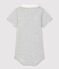 Body manches courtes col polo en coton bio bébé gris BELUGA CHINE