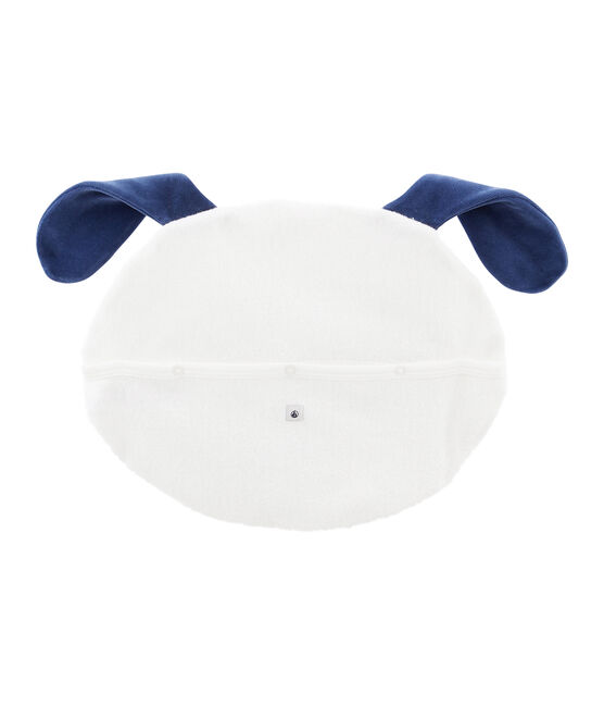 Range pyjama en bouclette éponge grattée blanc MARSHMALLOW/bleu MEDIEVAL