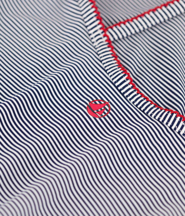 Maillot de bain une pi&egrave;ce enfant &agrave; rayures bleu/blanc