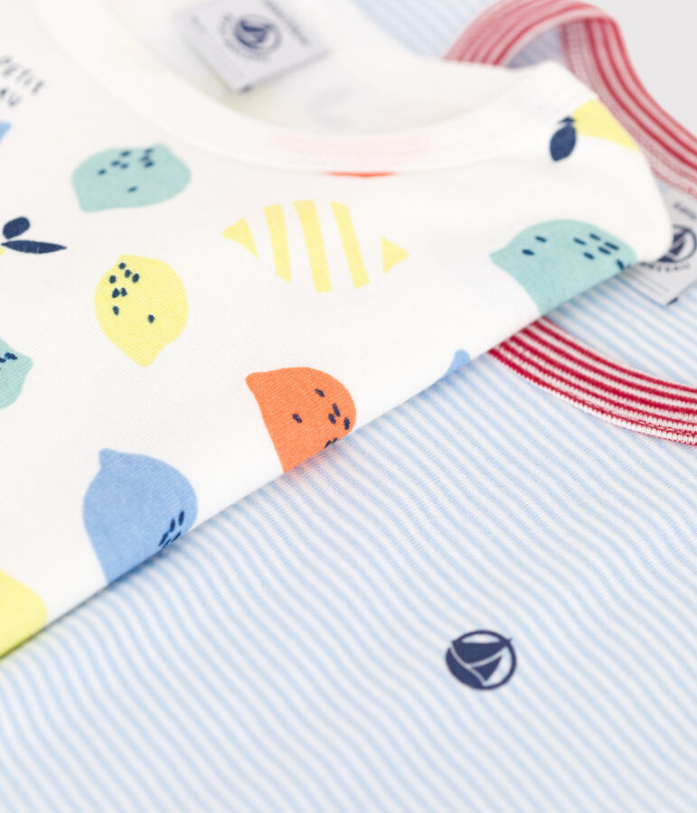 Lot de 2 pyjamas shorts enfant en coton multicouleur