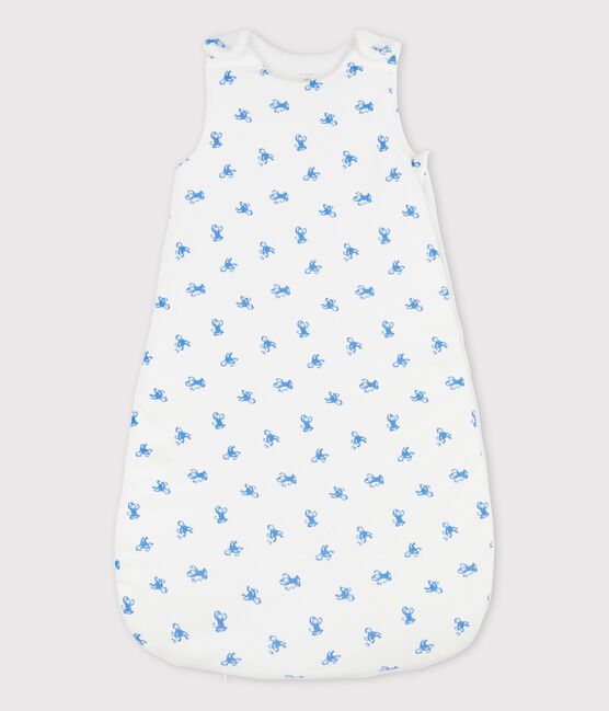 Trappelzakje voor baby's in biokatoen wit MARSHMALLOW/blauw BRASIER