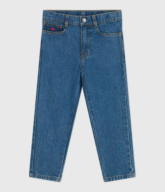 Kinderbroek van denim blauw DENIM MOYEN