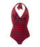 Maillot de bain femme 1 pièce rayure marinière bleu SMOKING/rouge TERKUIT