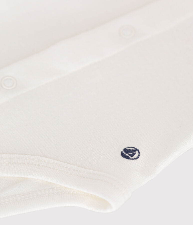 Babybody met korte mouwen en kraagje wit